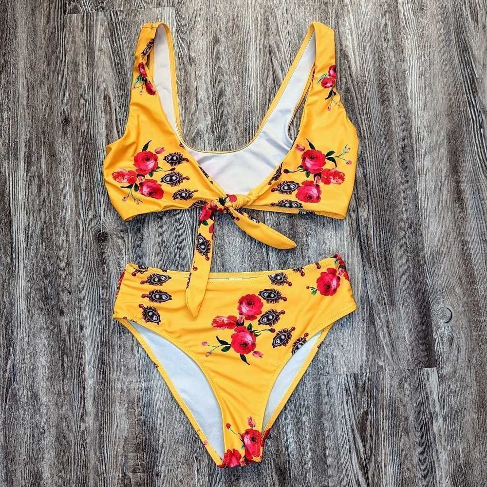 SALE ITEM Floral Print High Waisted Bikini